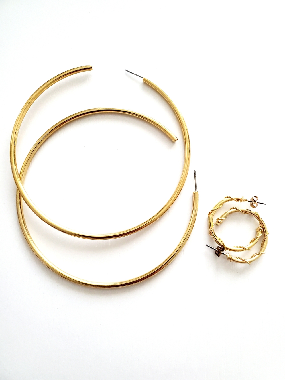 Gold Hoop Earrings Set - Classic Gold Tone Hoops